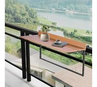 VEVOR Table Suspendue Balcon, 1000 x 485 x 480 mm, Table de Bar Pliante pour Balustrades de Balcon d'Extérieur, avec Plateau 1000 x 345 mm, Réglable sur 5 Niveaux, pour Garde-corps de Patio Terrasse