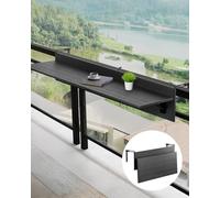 VEVOR Table Suspendue Balcon, 1220 x 450 x 240 mm, Table de Bar Pliante pour Balustrades de Balcon d'Extérieur, avec Plateau 1220 x 300 mm, Installation Facile, pour Garde-Corps de Patio et Terrasse