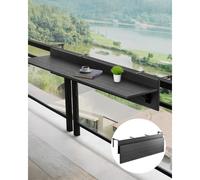 VEVOR Table Suspendue Balcon, 1500 x 450 x 240 mm, Table de Bar Pliante pour Balustrades de Balcon d'Extérieur, avec Plateau 1500 x 300 mm, Installation Facile, pour Garde-Corps de Patio Terrasse