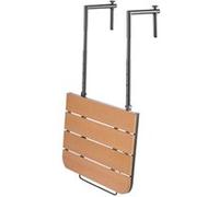 VEVOR Table Suspendue Balcon, 595 x 620 x 800 mm, Table de Bar Pliante pour Balustrades de Balcon Extérieur, 4 Niveaux de Hauteur Réglables, avec Plateau 595 x 400 mm pour Garde-Corps Patio Terrasse
