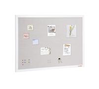 VEVOR Tableau en liège blanc 48 "x36" avec surface en lin - tableau d'affichage mural élégant pour la maison, l'école, le bureau - tableau noir élégant et fonctionnel