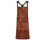 VEVOR Tablier de Soudage en Cuir de Vachette, Tablier de Soudeur Résistant aux Flammes, à la Chaleur, avec 6 Poches, Protection Étincelles pour Hommes, Femmes, de Travail du Bois, Jardinage, Barbecue
