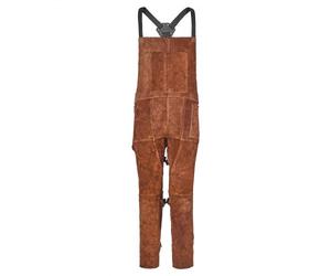 VEVOR Tablier de Soudage Jambe Fendue, Pantalon de Soudage Cuir de Vachette, Tablier de Soudeur Résistant à Chaleur avec 3 Poches pour Hommes, Femmes, de Travail du Bois, Jardinage, Forge, Taille XL