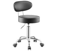 Tabouret d'atelier VEVOR avec dossier Siège de garage pneumatique Tabouret de travail (charge maximale 136 kg) réglable en hauteur (74-90 cm) pivotant à 360