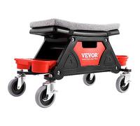 VEVOR Tabouret d'Atelier Mobile 64×33,5×39 cm Charge 136 kg Tabouret de Mécanicien sur roulettes 2 Verrouillables Siège 450×250 mm avec Plateaux à Outils pour Entretien Réparation Automobile Garage