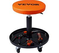 VEVOR Tabouret d'Atelier Mobile Charge 113,4 kg Tabouret de Mécanicien à roulettes Lisses Siège d'Atelier Hauteur Réglable avec Plateau à Outils Cadre Robuste Assis Rembourré Confortable Garage Auto