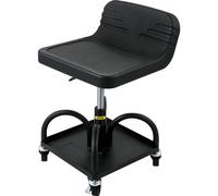 VEVOR Tabouret d'Atelier Mobile Charge 135 kg, Tabouret de Mécanicien à Roulettes Lisses, Siège d'Atelier Hauteur Réglable 40-52 cm, avec Plateau à Outils pour Entretien Automobile Voiture Garage Auto