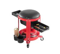 VEVOR Tabouret d'Atelier sur Roulettes, Tabouret de Mécanicien avec Capacité de Charge Maximale de 136 kg, Siège de Garage Rembourré, avec Plateau à Outils et 2 Tiroirs, pour Entretien Garage