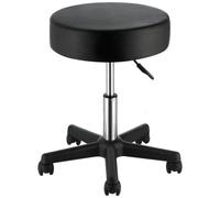 VEVOR Tabouret de Bureau Charge 181 kg Tabouret à Roulettes Rotation à 360° Hauteur Réglable 46-60,5 cm Chaise à Roulette Coussin Épais 10 cm Recouvert de Cuir PU pour Salon de Massage Bureau Clinique