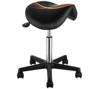VEVOR Tabouret de Bureau Charge 181 kg Tabouret à Roulettes Rotation à 360° Hauteur Réglable 51-71 cm Tabouret de Selle Ergonomique Coussin Épais 39x45x6 cm Surface en PU pour Salon Bureau Clinique