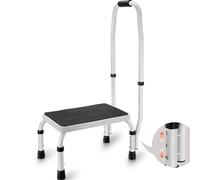 VEVOR Marchepied 1 Marche en Acier avec Poignée Antidérapant pour Bureau Capacité 150kg Blanc et Noir