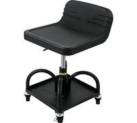 VEVOR Tabouret Roulant pour Garage, Capacité de Charge de 135 kg, Hauteur réglable de 40 à 52 cm, Siège mécanique avec roulettes pivotantes à 360 degrés et Plateau à Outils pour Atelier, Noir