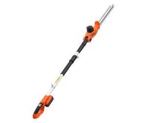 VEVOR Taille-haie Électrique sans Fil 20 V, Taille-haie à Batterie pour Branches Hautes, Lame en Acier Double Tranchant 457,2 mm, Perche Télescopique 187,5-238,5 cm, Batterie et Chargeur Rapide Inclus