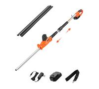 VEVOR Taille-haie électrique sur perche sans fil 20 V 1,9–2,4 m Lame 510 mm 5 angles 30°–150°