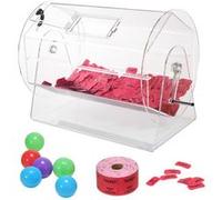 VEVOR Tambour de Tombola en Acrylique Avec 2 Clés 56,5×145cm Capacité 300 Boules Pour Fête
