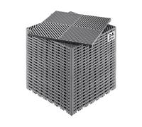 VEVOR Tapis de drainage emboîtable, 415x415 mm, dalles de sol de drainage modulaire emboîtable, 24 pcs, coussin de sol à épisser en PP antidérapant gris, tapis de douche, pour garage, jardin, cuisine