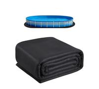 VEVOR Tapis de Sol Piscine, 566x1006 cm, Tapis sous Piscines Hors Sol Ovale 180 g/m2 Sous-couche Géotextile Extra-épais, Installation Facile, Découpe Simple, Protection pour Éviter Perforations Objets