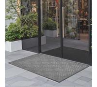 Tapis d'Entrée 156x91,4cm Avec Envers Antidérapant TPE Attrape Poussière Gris