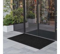 VEVOR Tapis d'Entrée, 183 x 122 cm, Paillasson Extérieur Intérieur Élégant Rayé, avec Envers Antidérapant PVC, Résistant Lavable, Attrape Poussière, Tapis de Porte pour Couloir, Balcon, Garage, Gris