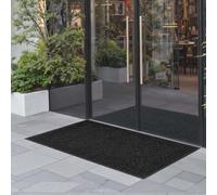 VEVOR Tapis d'Entrée, 183 x 122 cm, Paillasson Extérieur Intérieur Élégant Rayé, avec Envers Antidérapant PVC, Résistant Lavable, Attrape Poussière, Tapis de Porte pour Couloir, Balcon, Garage, Gris