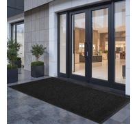 VEVOR Tapis d'Entrée, 244 x 122 cm, Paillasson Extérieur Intérieur Élégant Rayé, avec Envers Antidérapant PVC, Résistant Lavable, Attrape Poussière, Tapis de Porte pour Couloir, Balcon, Garage, Gris
