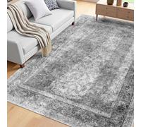 VEVOR Tapis Salon, 1,8x2,7 m, Grand Tapis Chambre Lavable Antidérapant, Poils Courts et Denses, Résistant aux Griffures Animaux, Doux et Confortable, Style Bohème, pour Chambre, Bureau, Entrée, Gris