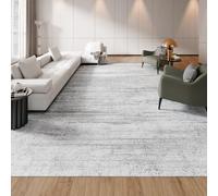 VEVOR Tapis Salon, 3 x 4,3 m, Grand Tapis Chambre Lavable et Antidérapant, Poils Courts et Denses, Résistant aux Griffures Animaux, Doux Confortable, Style Moderne, pour Chambre, Bureau, Entrée, Gris