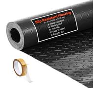 VEVOR Tapis Sol Garage 1,2 x 2,1 m Rouleau Revêtement de Sol Garage en PVC Antidérapant Épaisseur à Motif 2,2 mm avec Ruban Adhésif Double Face pour Garages Ateliers Entrepôts Salles de Sport, Noir