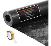 VEVOR Tapis Sol Garage 1,2 x 3,05 m Rouleau Revêtement de Sol Garage en PVC Antidérapant Épaisseur à Motif 2,2 mm avec Ruban Adhésif Double Face pour Garages Ateliers Entrepôts Salles de Sport, Noir