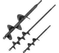 VEVOR Tarière de jardin φ38x220mm φ48x370mm φ77,6x300mm Tarière machine PCM-acier Tarière à pieux pour 3/8"(9,53mm) hexagonale Tarière hélicoïdale Tarières pour planter & mélanger les graines
