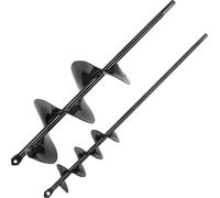 VEVOR Tarière pour planter, set de 2, tarière de jardin, tarière hélicoïdale pour creuser des trous de poteaux, planter des bulbes et creuser des trous, pour mèches hexagonales de 3/8 pouce