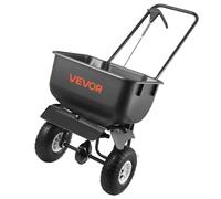 VEVOR TC2136 - Blanc/Noir - 36,3 kg - Épandeur à pousser avec 15 réglages, largeur 0-3,66 m, roues pneumatiques 25,4 cm