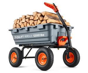 VEVOR TC4273 - 544 kg - Benne polyéthylène - Cadre acier - Roues 330 mm