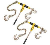 VEVOR Tendeur à Cliquet avec Chaîne d'Arrimage G80 10 mm x 62 cm, Lot de 2, Charge 4173 kg, Attaches de Chaîne Transport Compatible Chaînes 10-12,7 mm pour Sécuriser Charges, Remorque Camion à Plateau