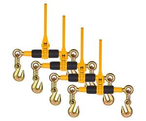 VEVOR Tendeur à Cliquet pour Chaîne d'Arrimage 6,3-8 mm, Charge de Travail Sécurisée 1180 kg, Lot de 4, avec 2 Crochets de Préhension, Attaches pour Chaîne de Transport, Remorque, Camion à Plateau