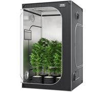 VEVOR Tente de Culture 122x122x203 cm Chambre de Culture Hydroponique Mylar 2000D Hautement Réfléchissante avec Fenêtre d'Observation, Sac à Outils, Plateau de Sol pour Culture de Plantes d'Intérieur