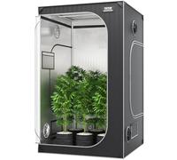 VEVOR Tente de Culture 122x122x203 cm Chambre de Culture Hydroponique Mylar 2000D Hautement Réfléchissante avec Fenêtre d'Observation, Sac à Outils, Plateau de Sol pour Culture de Plantes d'Intérieur
