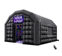 Tente de réception gonflable VEVOR 5,4x5x4,25 m, tente cube pour boîte de nuit disco, pavillon tente de mariage avec soufflerie 680W, sac de sable, 2 fenêtres pour événements, anniversaire, mariage, n