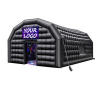 Tente de réception gonflable VEVOR 9x6x4 m, tente cube pour discothèque, pavillon tente de mariage avec soufflerie 1100 W, sac de sable, 2 fenêtres pour événements, anniversaire, mariage, noir