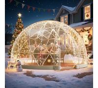 VEVOR Tente dôme de Jardin, 3,7 x 2,2 m, Tente à Bulles Transparente pour 4 à 7 Personnes, Serre dôme géodésique en PVC imperméable avec fenêtre ventilée, tentes Igloo extérieures pour terrasse