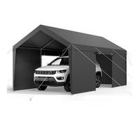 VEVOR Tente garage 3,05x6,09 m, carport, parois latérales amovibles, gris. Gris.