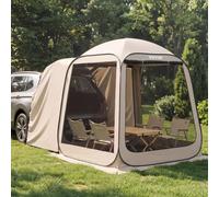VEVOR Tente Moustiquaire Hayon 182,5x182,5x220 cm Abri Moustiquaire Arrière SUV 4-6 Personnes Tente Pliante pour Coffre Voiture Camping Jardin Terrasse Activité Plein Air, avec Sac de Transport, Beige
