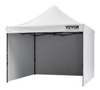 VEVOR Tente Tonnelle à Auvent Pop-up 304,8x304,8 cm Blanc Parois Latérales & Sac Blanc