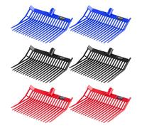 VEVOR Tête de Rechange de Fourche à Fumier, Lot de 6, Tête de Fourche à Foin à 18 Dents Inclinées en Plastique PP, Râteau à Fumier de Cheval pour Ramasser le Fumier, Paille, Foin, Travaux Agricoles