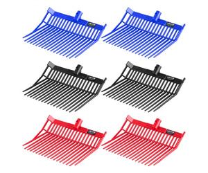 VEVOR Tête de Rechange de Fourche à Fumier, Lot de 6, Tête de Fourche à Foin à 18 Dents Inclinées en Plastique PP, Râteau à Fumier de Cheval pour Ramasser le Fumier, Paille, Foin, Travaux Agricoles
