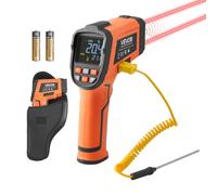 VEVOR Thermomètre Infrarouge -30 ℃ à 1200 ℃ Thermomètre Laser Double pour Plancha, Cuisine, Moteurs, Usage Industriel, Four à Pizza, avec Sonde Thermocouple Type K, Sans Contact, (Pas pour l'Homme)