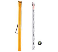 VEVOR Tige de mesure télescopique en aluminium de qualité 4M, échelle double face en CM/MM, bâton de nivellement en alliage d'aluminium pour la topographie 3m