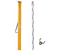 VEVOR Tige de mesure télescopique métrique 3 m, mire télescopique de mesure double face en cm/mm règle en alliage d'aluminium avec niveau à bulle et sac de transport pour mesurer maisons, murs, sols