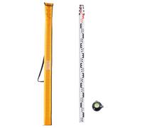 VEVOR Tige de mesure télescopique métrique 4 m, mire télescopique de mesure double face en cm/mm règle en alliage d'aluminium avec niveau à bulle et sac de transport pour mesurer maisons, murs, sols