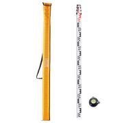 VEVOR Tige de mesure télescopique métrique 4 m, mire télescopique de mesure double face en cm/mm règle en alliage d'aluminium avec niveau à bulle et sac de transport pour mesurer maisons, murs, sols